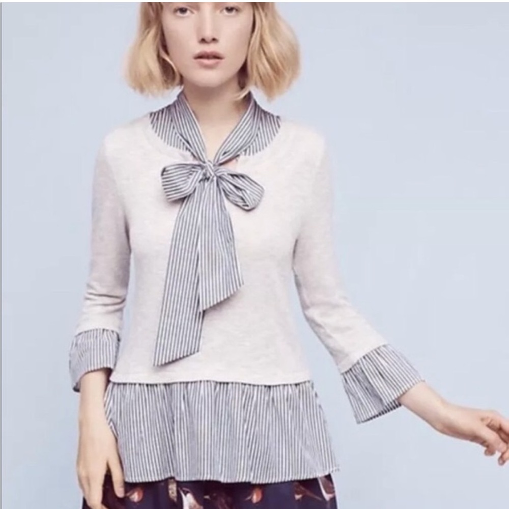 Anthropologie Sunday in Brooklyn Tie Neck Sweater